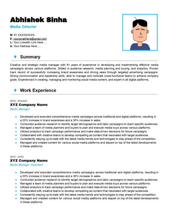CV Template for Perfect Blue ICY template
